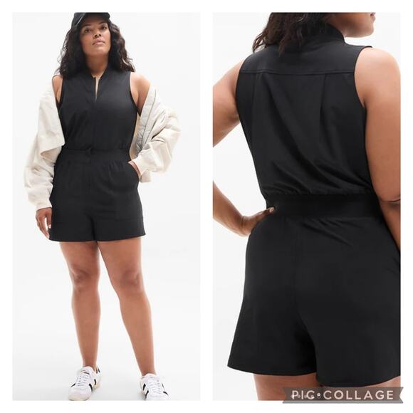 Athleta Pants - Athleta Brooklyn Utility Romper Black Size 14